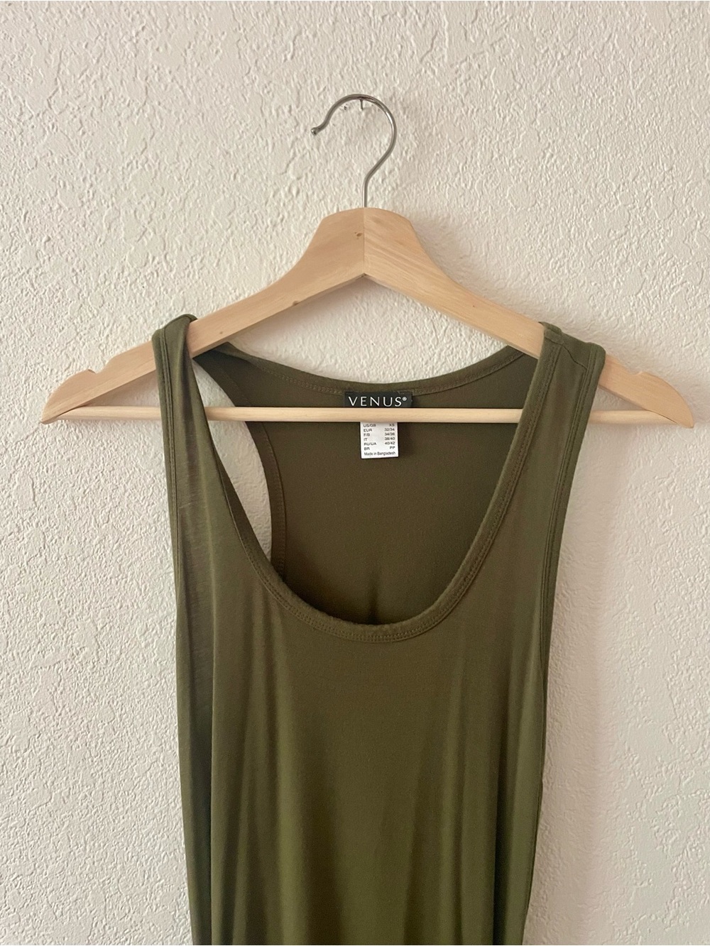 Venus Women’s Olive Green Racerback Maxi Tank Dress